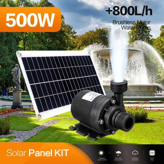 Kit profissional de bomba de água solar 500W  800L/h