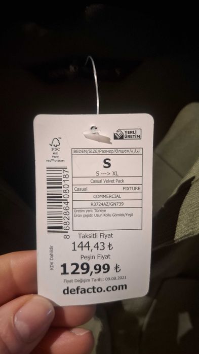 Zielona koszula DeFacto r.s