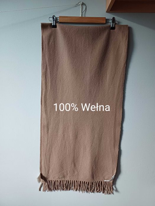 Acne Studios wełniany beżowy szal