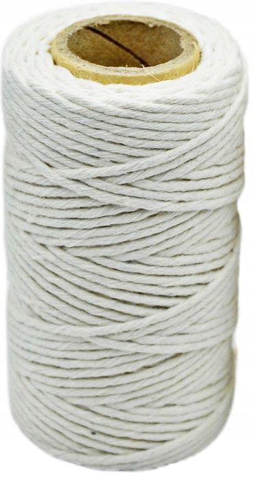 Sznurek BAWEŁNIANY PAKOWY WĘDLINIARSKI Ogrodniczy Biały 2mmx60mb 100g