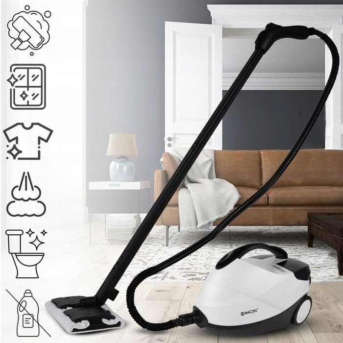 Myjka Parowa Parownica Czyścik Mop Parowy-Zestaw Xxl 2000 W Biały fv