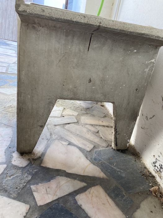 Tanque lavar roupa em cimento