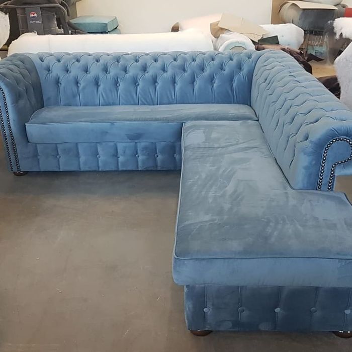 Chesterfield narożnik tkanina easy clean