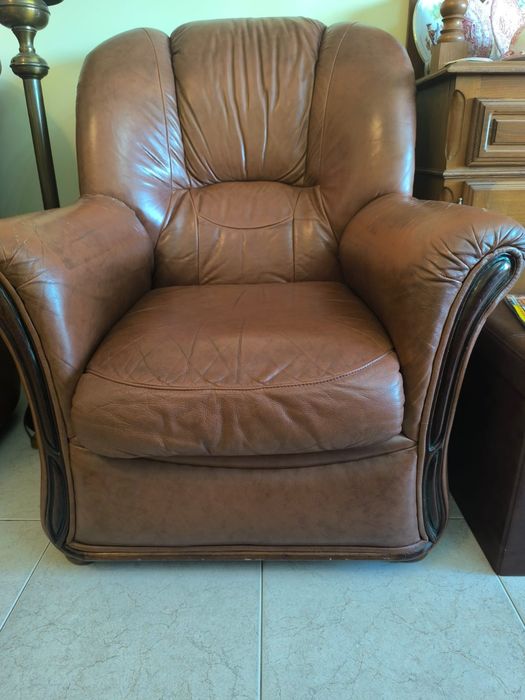 Sofás Pele Castanho
