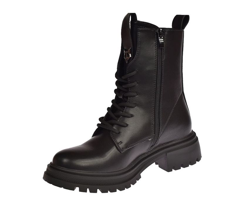 Glany czarne trzewiki workery na suwak wysokie B-3-1383 rozm. 39