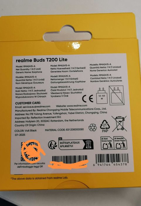 Słuchawki bezprzewodowe Realme Buds T200 Lite