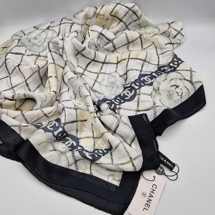 Платок палантин шарф парео Chanel шаль шелковая шанель подарунок