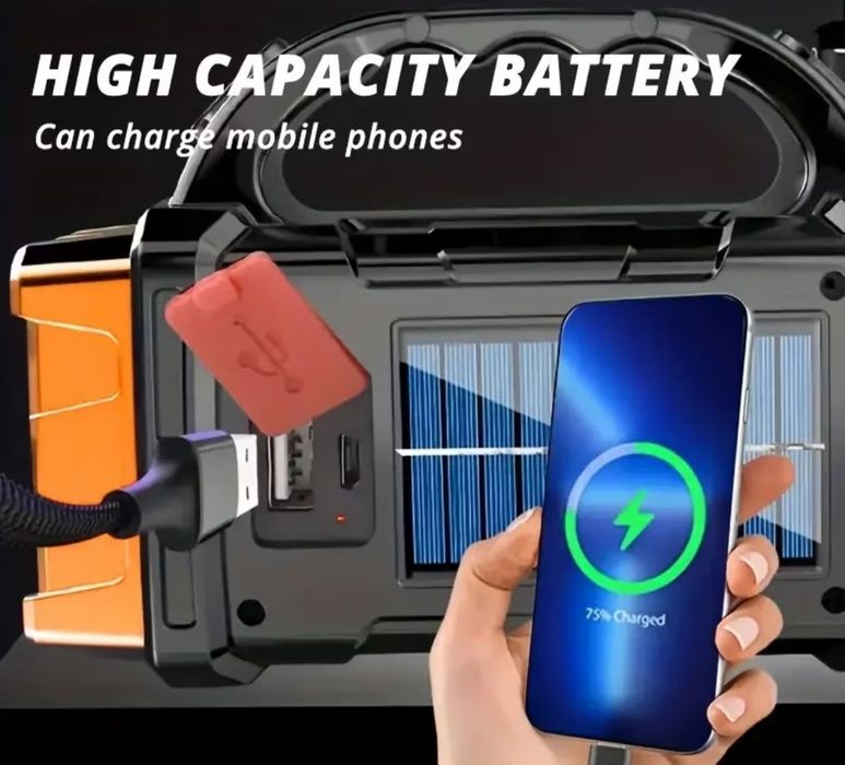 Акумуляторний ліхтар/сонячний/USB зарядний