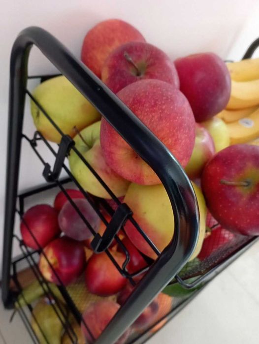 Wózek kuchenny 3-poziomowy czarny metalowy organizer