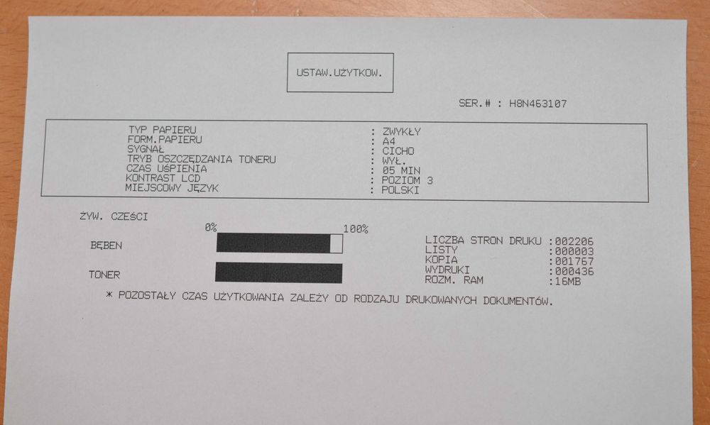Brother DCP-7030 urządzenie wielofunkcyjne laserowe niski przebieg