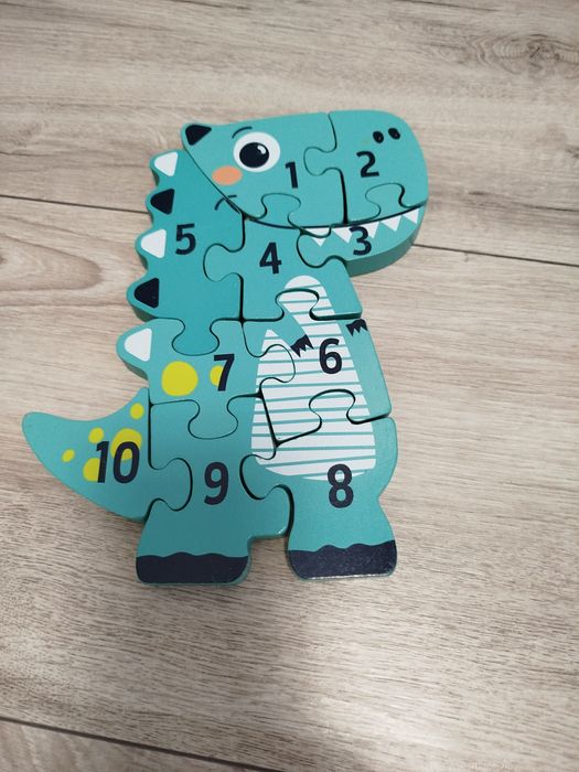 Дерев'яний пазл динозавр