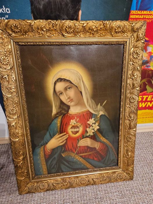 Stary oleodruk w doskonałym stanie, piękna rama!  OKAZJA!