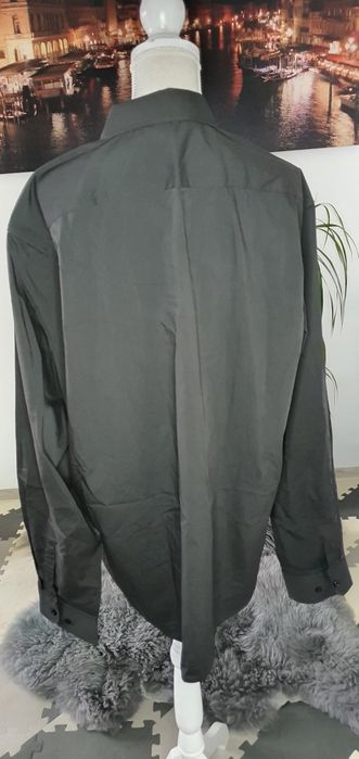 Koszula nowa męska czarna mankiety rozmiar 2xl xxl hisdern modna