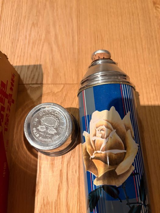 NOWY Termos Chiński SUNFLOWER PRL – Stan Fabryczny z Pudełkiem! Vintage