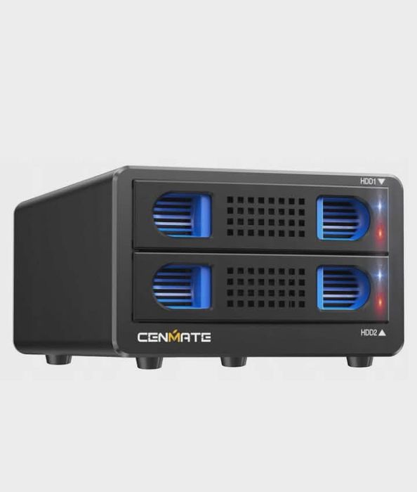 Obudowa RAID 2x HDD/SSD USB 3.0 22TB CENMATE wentylator, 4 tryby