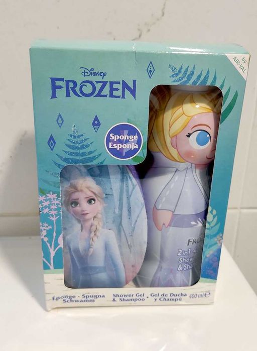Conjunto Frozen: Esponja + Gel de Duche + Champô
