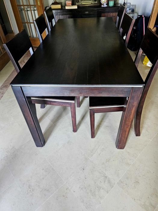Conjunto de sala de estar mesa com 6 cadeiras