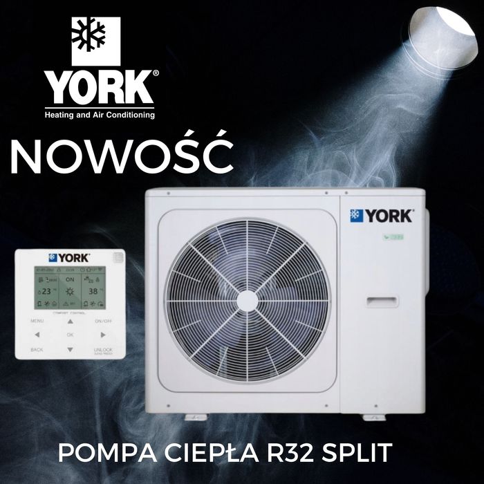 Pompa ciepła YORK 14 KW zasobnik 240 l. nierdzewny z montażem kotłowni