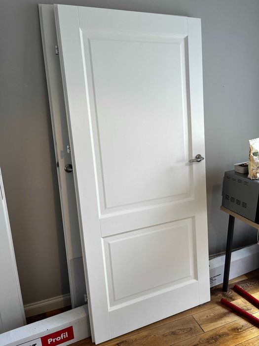 Drzwi wewnętrzne białe 80/90 cm, pełne, ciężkie, 3 szt.