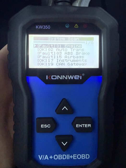 Skaner tester konnwei vag vw audi skoda seat abd esp check engine srs