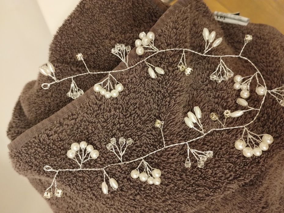 ODoba do włosów 35 cm perełki i cyrkonie nowe ślub wesele komunia