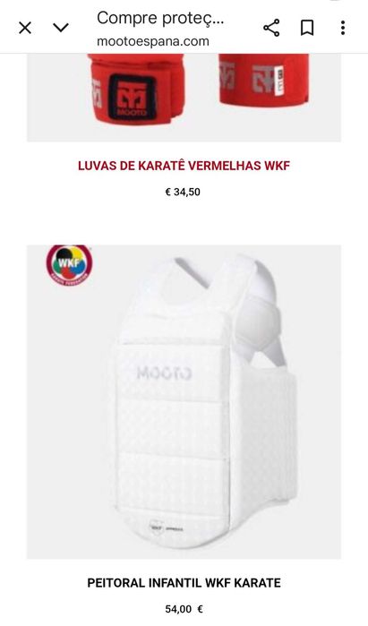 Vendo colete de protecção karate