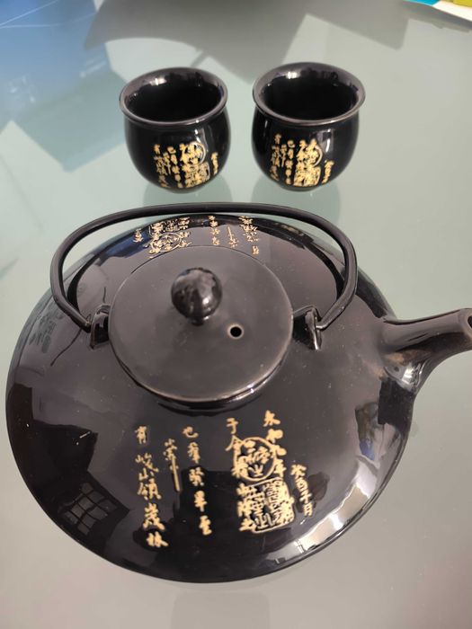 Conjunto de Bule de Cerâmica Tradicional Chinesa