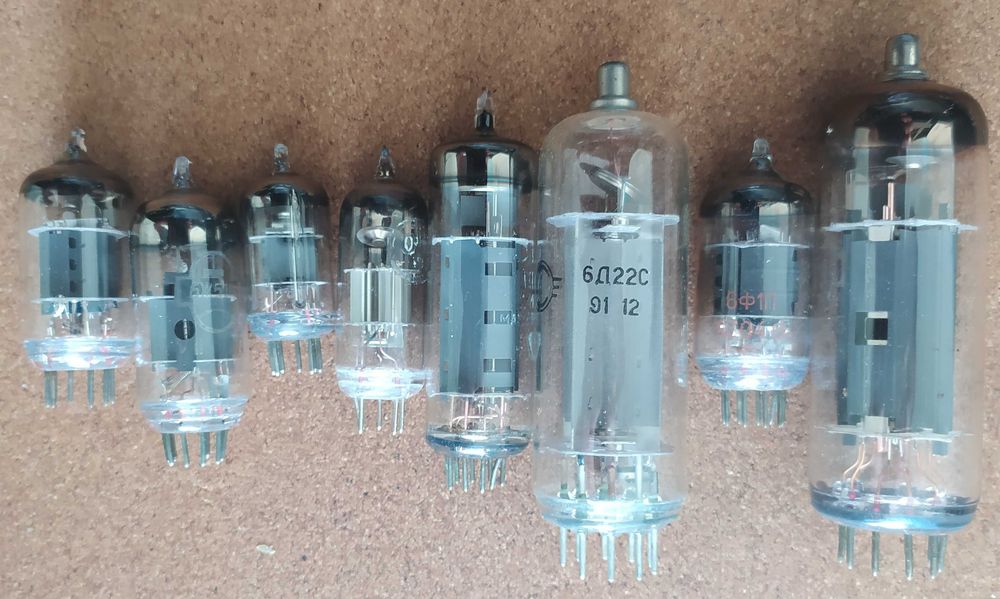 Радиолампы 6Ф1П, 6Ф12П, 6Ц4П, 6Ф5П, 6Н1П, 1Ц11П, 6Н23П, 6Ж5П, 6Ж20П, 1Ц21П, 6Н14П, 6Ж1П, 6Р4П, 6Д20П, 6Ж52П, 6Ф4П, 6И1П, 6Ж10П, 6Ж9П-Е и другие