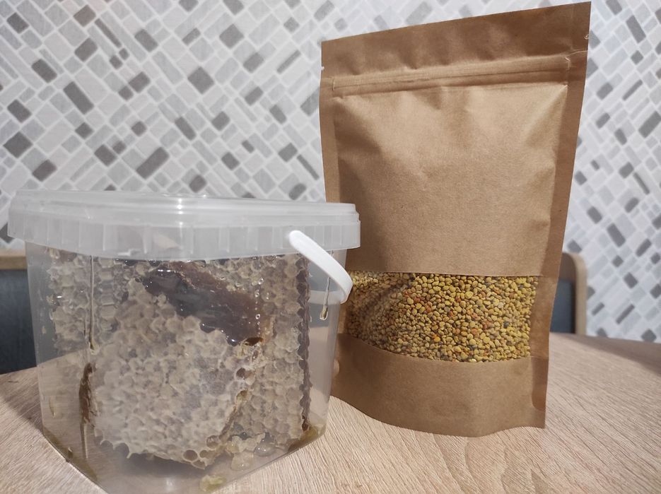 Мед акацієвий липовий гречаний мед в сотах пилок перга vtl