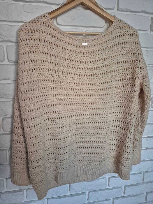 Sweter damski ażurowy kość słoniowa Mohito rozmiar L