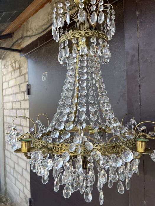 Люстра  19 век.бронза хрусталь