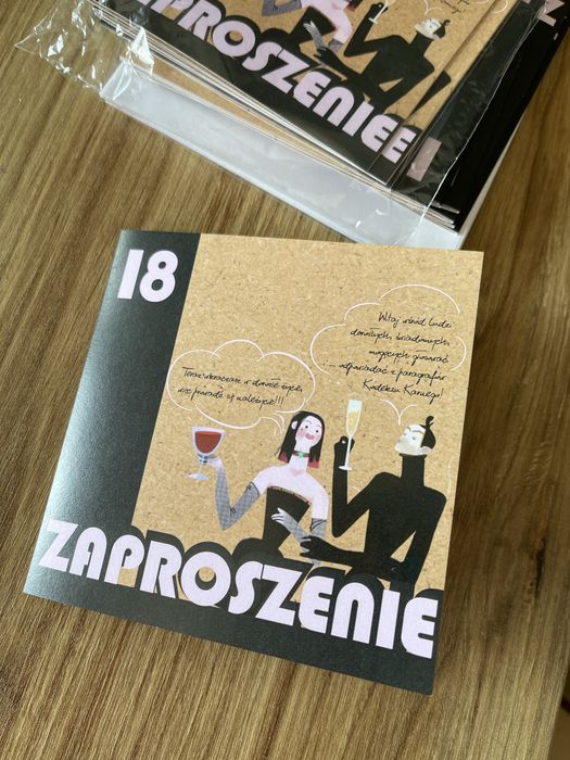 Zaproszenie na 18 -tke  14 sztuk