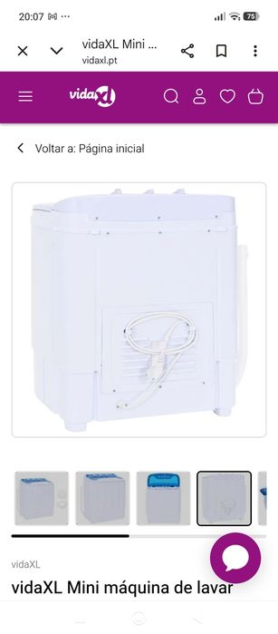 vidaXL Mini máquina de lavar roupa tambor duplo 5,6 kg