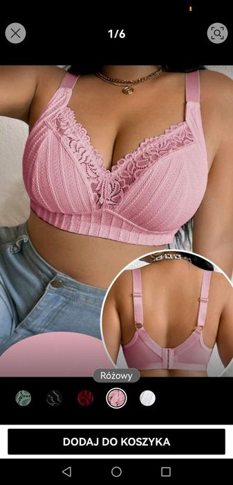 Nowy biustonosz pudrowy róż 110F