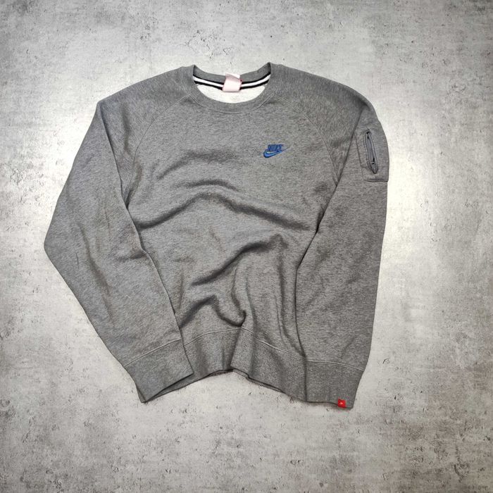 MĘSKIE Zestaw Dres Nike Szary Spodnie Dresy Bluza Kieszonka Bawełna
