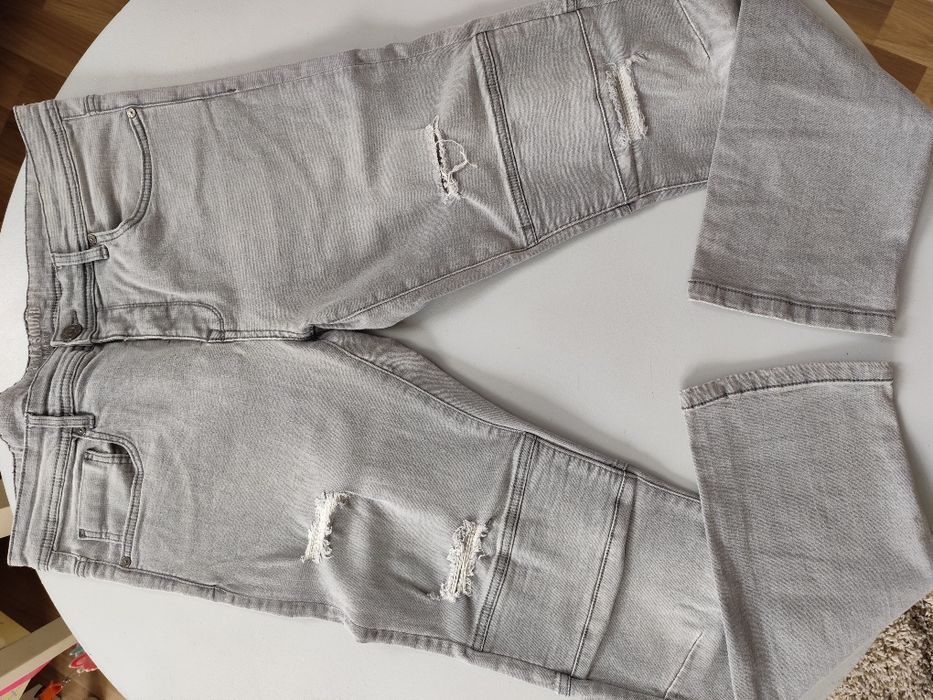 Spodnie jeans kolor szary