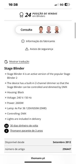 Blindee four cegadeira 4 lampadas