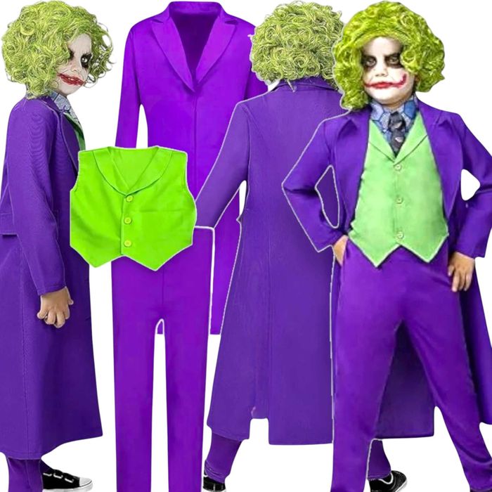 Strój przebranie na bal Joker Klaun kostium + peruka r.XL 146/152