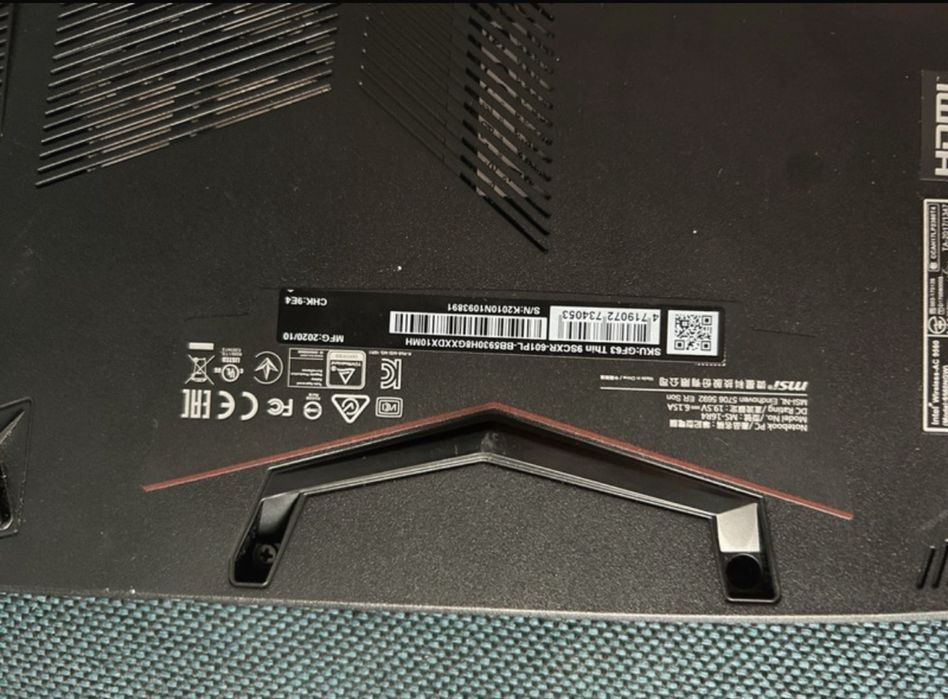 Laptop MSI-ms-16r4 GF63 Thin