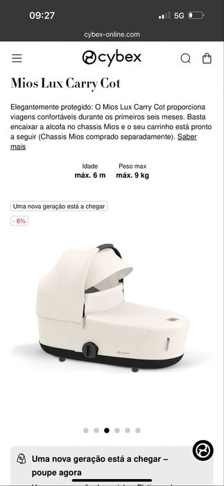Alcofa cybex modelo lux