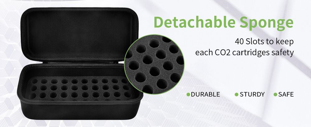 Bolsa para Botijas de Co2 + 40 Cápsulas ASG de 12g