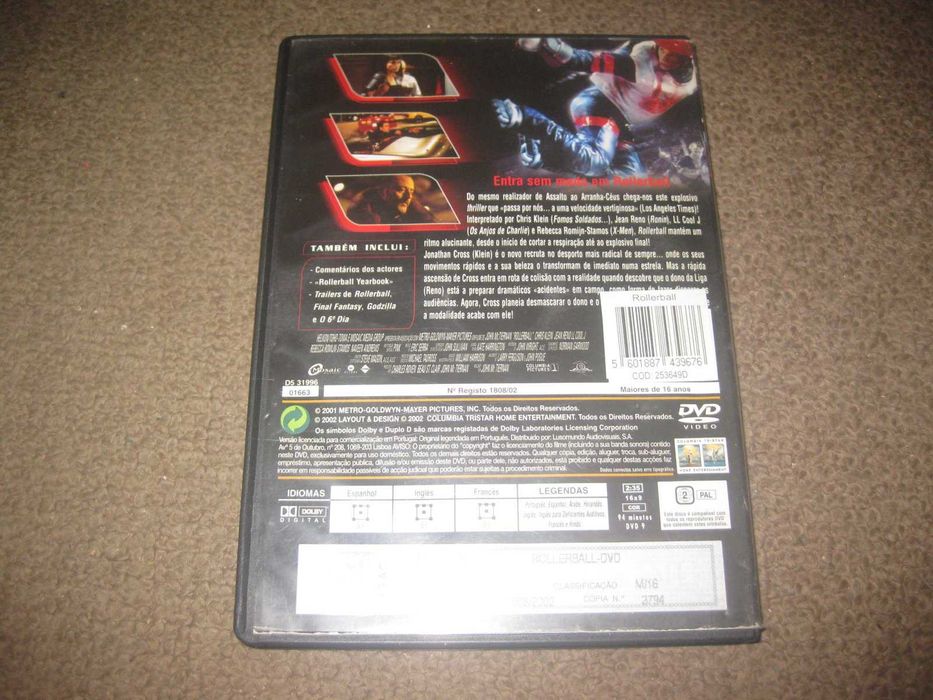 DVD "Rollerball" com Jean Reno