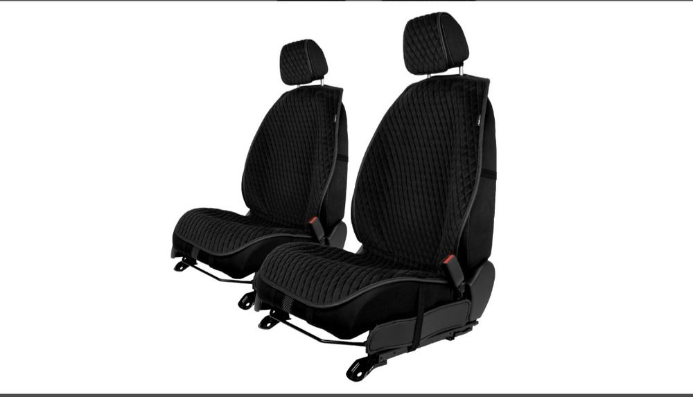 Накидки на сидіння автомобіля EVAtech PRO з алькантари чорні,2 шт.