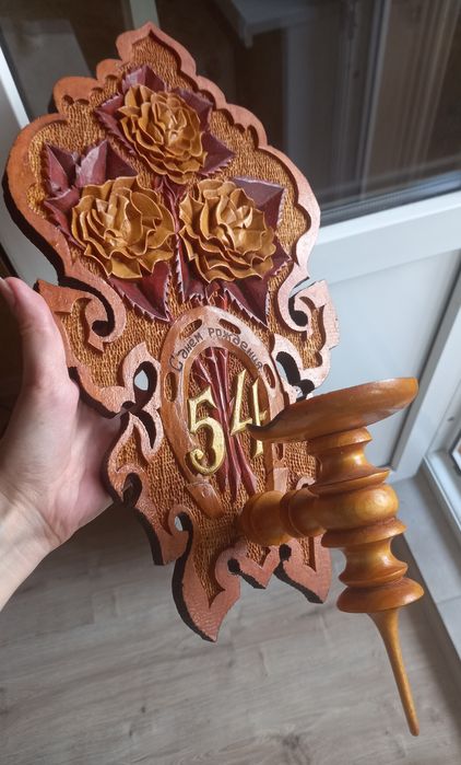 Подсвечник деревянный резной, изделие из дерева