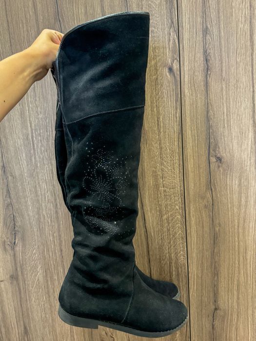 Замшеві ботфорди