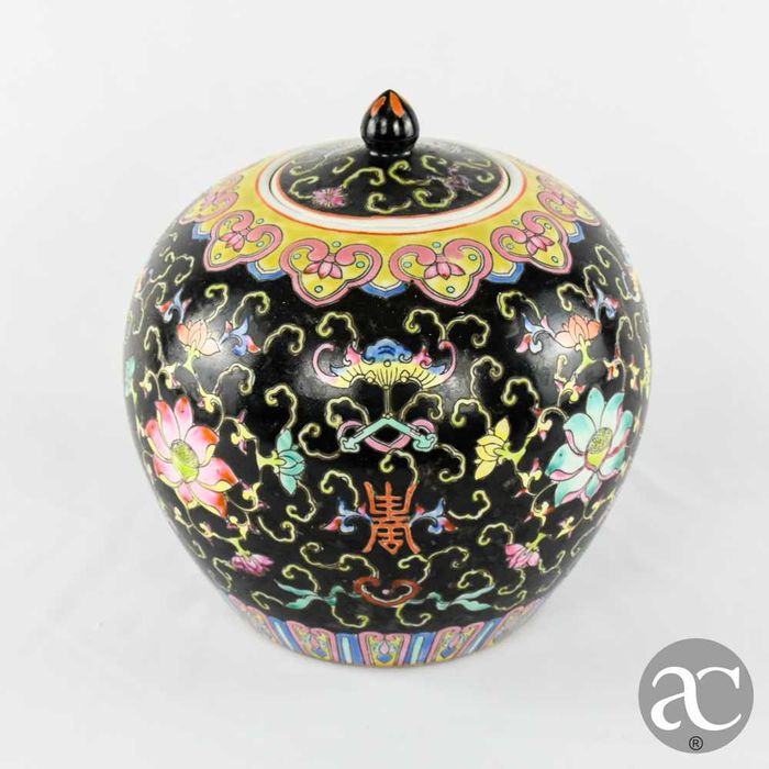 Pote de gengibre, Família Negra, Porcelana da China, República