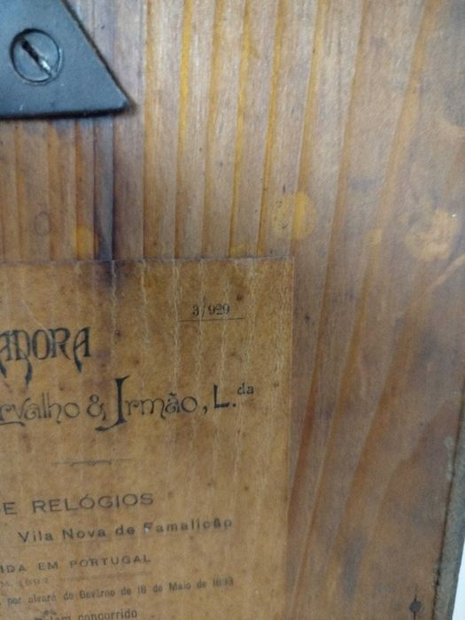 Relogio muito antigo A Boa Reguladora - Lobango 1929 Antiguidade