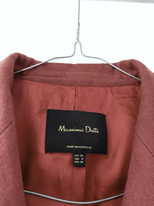 Marynarka Massimo dutti 36 S bordowa ceglasta wełniana dwurzędowa klasyczna