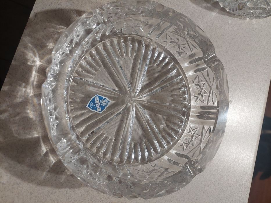 Duża popielniczka z kryształu