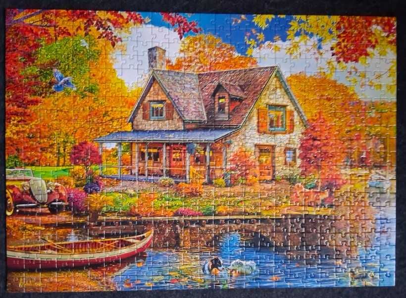 Puzzle marki Corner Piece "Autumnal Lake House" 500 el., kompletne